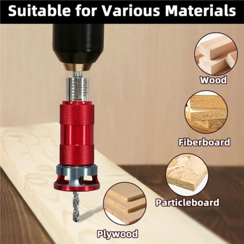 Quick-Adjust Countersink Drill Bit Set with Aluminum Stop Collar, 5 Replaceable HSS M2 Bits and A Wrench 1