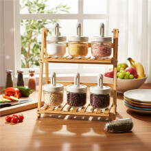 Bouteille de Sel en 2 Ensembles, Bocal à Assaisonnement Scellé, Couvercle Extensible, Cuillère, Fournitures de Cuisine, Shaker à Poivre, Épice