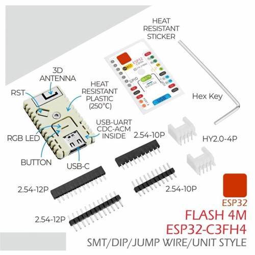 För M5Stack M5Stamp C3U Mate för M5Stack Stamp C3U IoT-Utvecklingskort EPS32-C3 RISC-V Kärnkort 1