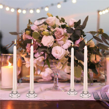 12PCS Clear Glass Taper Candle Holders for Table Centerpieces and Home Decor for Party