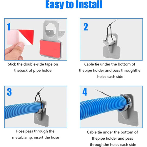 Pool Hoses Set for Above Ground Pools - Pool Pump Replacement Hose with Clamps,for   Summer Waves White 2