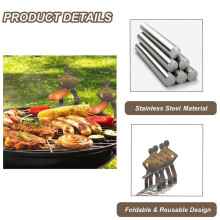 8Pcs Stainless Steel Sausage Holder Party Camping Gifts Reusable Hot Dog Stand Funny Kitchenwares for Picnics