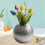 Elegant Round Ceramic Vase with Hammer Pattern for Home and Decor Gold 3