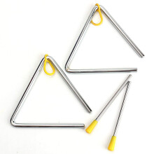 Music Triangle Instrument Set, Hand Percussion Triangle Children Musical Instrument with Striker 3 Pack Triangle 4 Inch