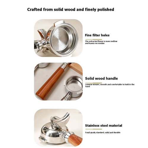 Espresso Coffee Machine Accessories, Beechwood Coffee Handle with 2 Ears, 51mm Extraction Handle. 1