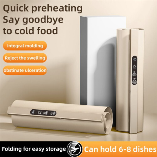 Portable Electric Warming Tray Foldable Food Warmer Mat Setting Fast Full-Surface Heating US Plug 2