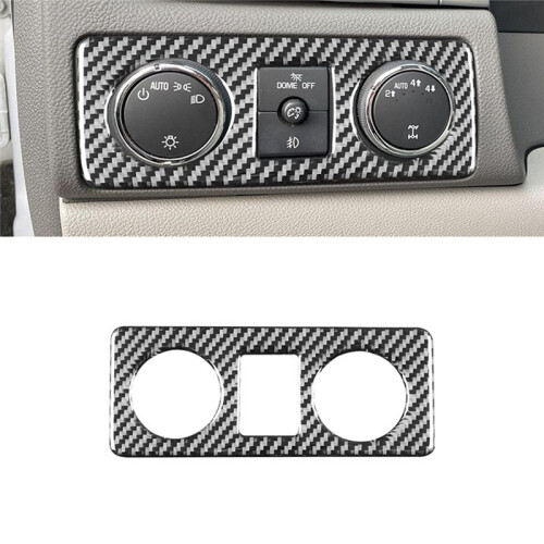 For  Silverado 2007-2013 Carbon Fiber Car Headlight  Control Button Frame Trim Interior Accessories 1