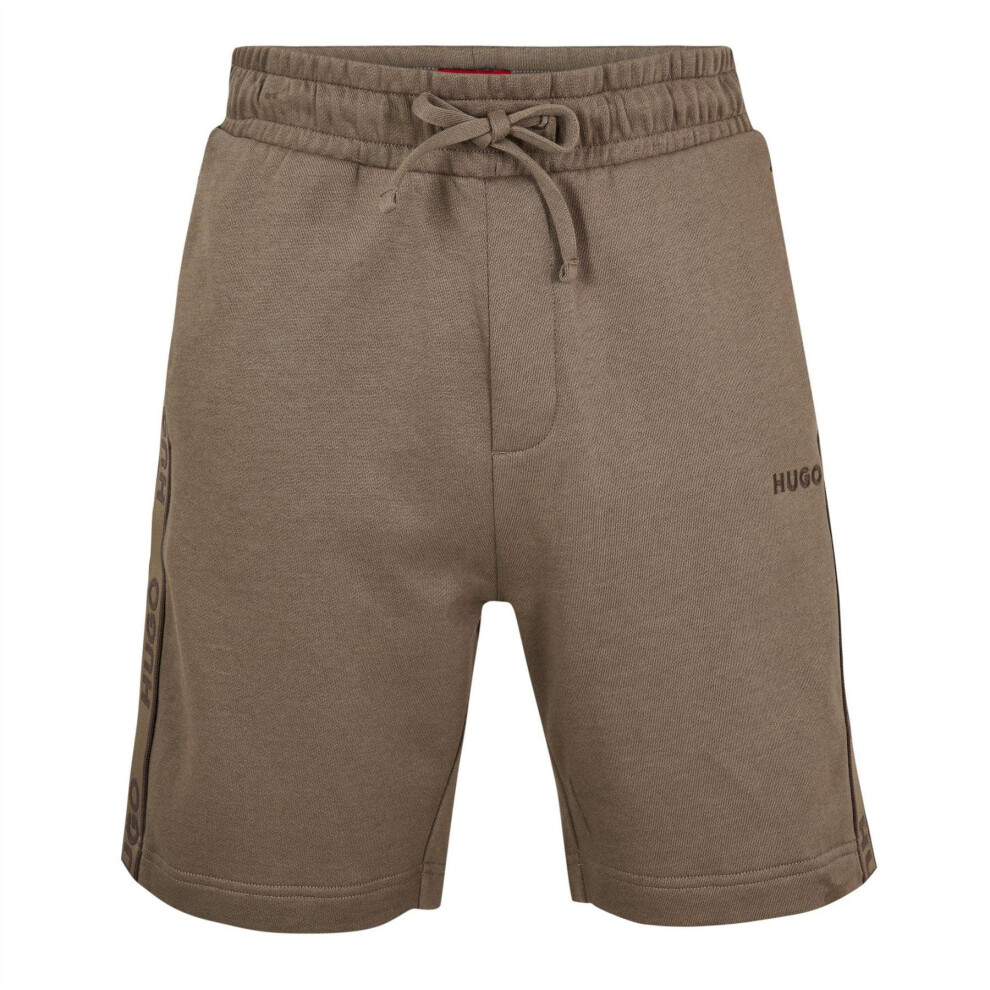 Hugo Boss (S, Beige) Mens Cotton Blend Side Logo Sweat Shorts Multicoloured