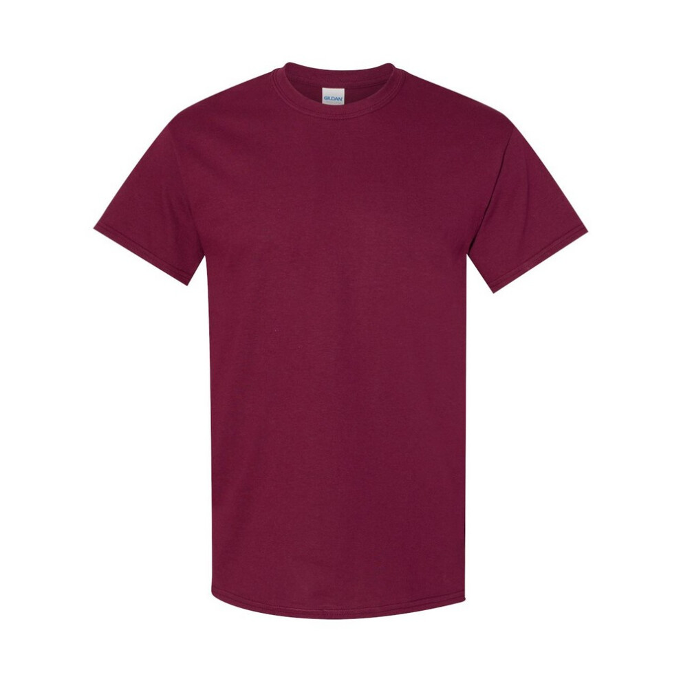 Gildan (Xl, Maroon) Mens Heavy Cotton T-Shirt Multicoloured