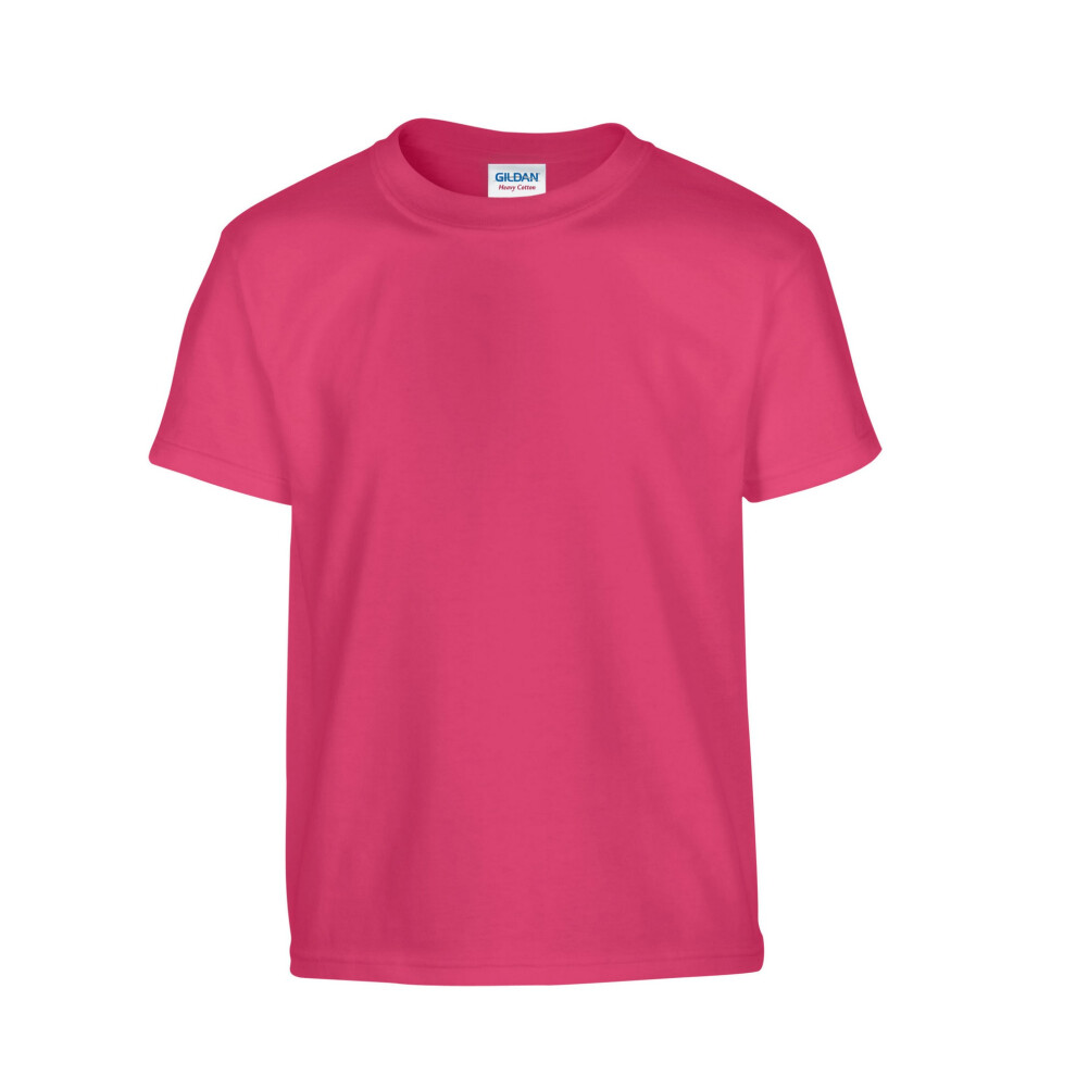 Gildan (Xl, Heliconia) Childrens/Kids Heavy Cotton T-Shirt Multicoloured