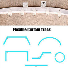 Trilho de Cortina de Teto Flexível e Dobrável, 3 Metros, Suporte de Teto para Trilho de Cortina com Divisória de Ambientes