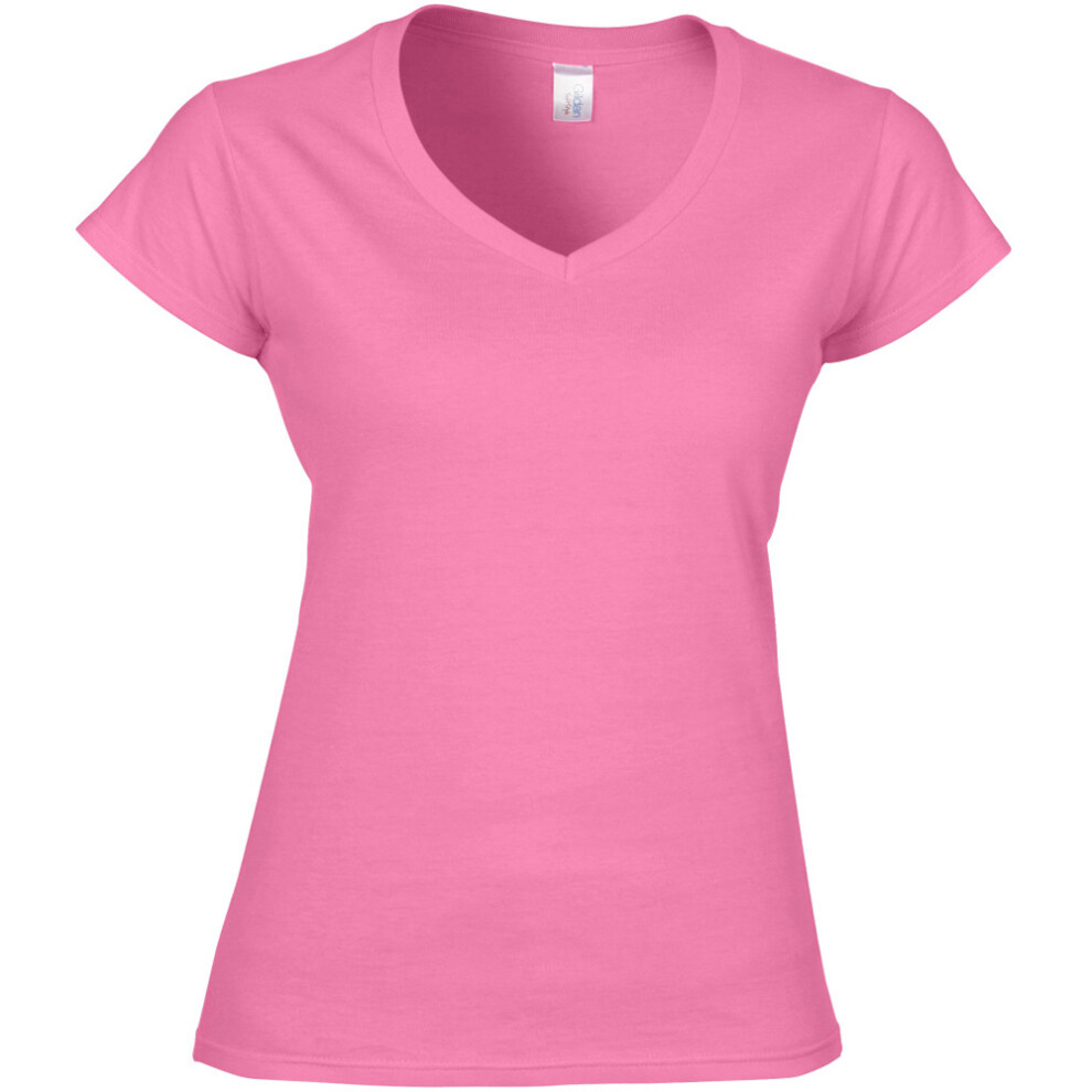 Gildan (2Xl, Azalea) Womens/Ladies Soft V Neck T-Shirt Multicoloured