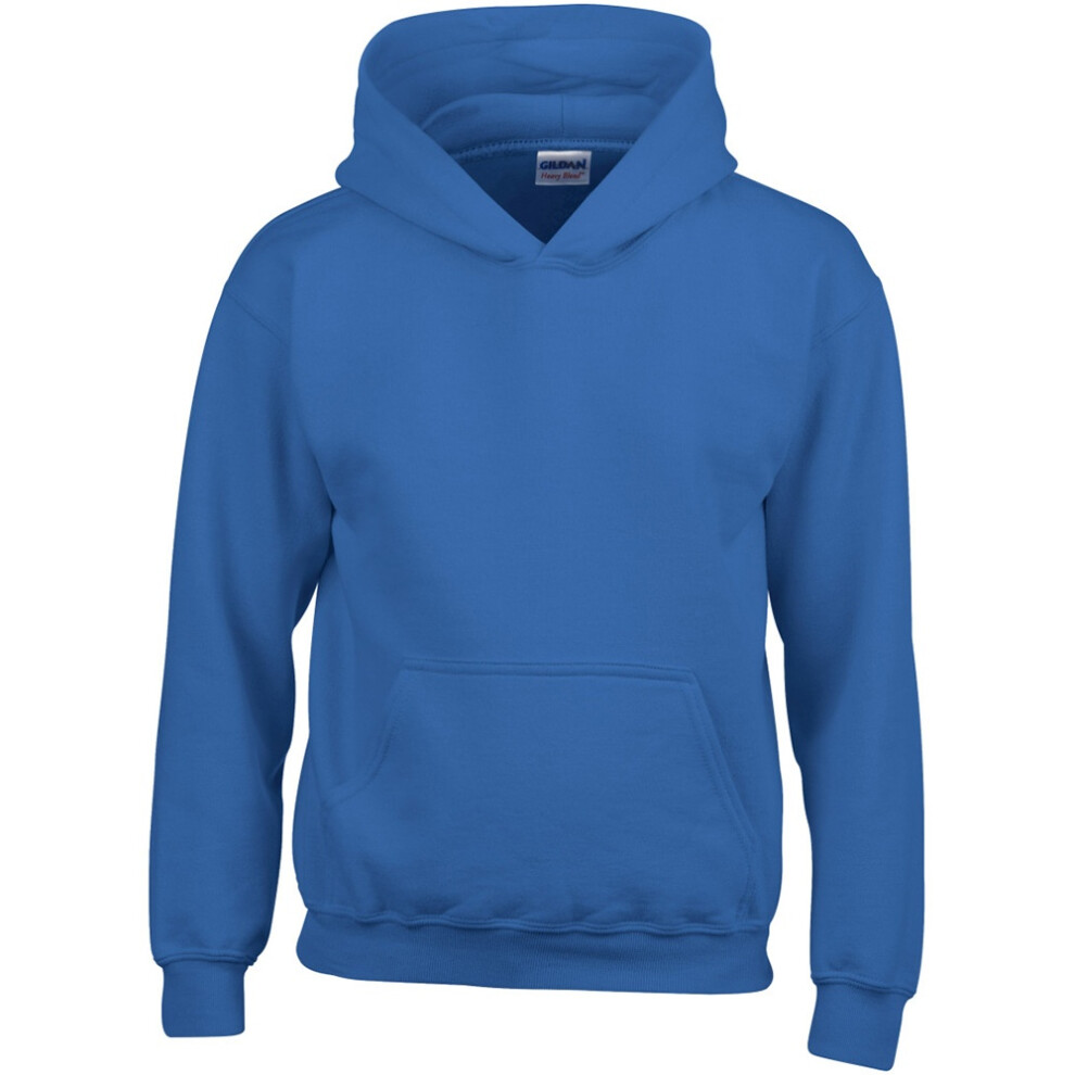 Gildan (L, Royal) Heavy Blend Childrens Unisex Hooded Sweatshirt Top / Hoodie Multicoloured