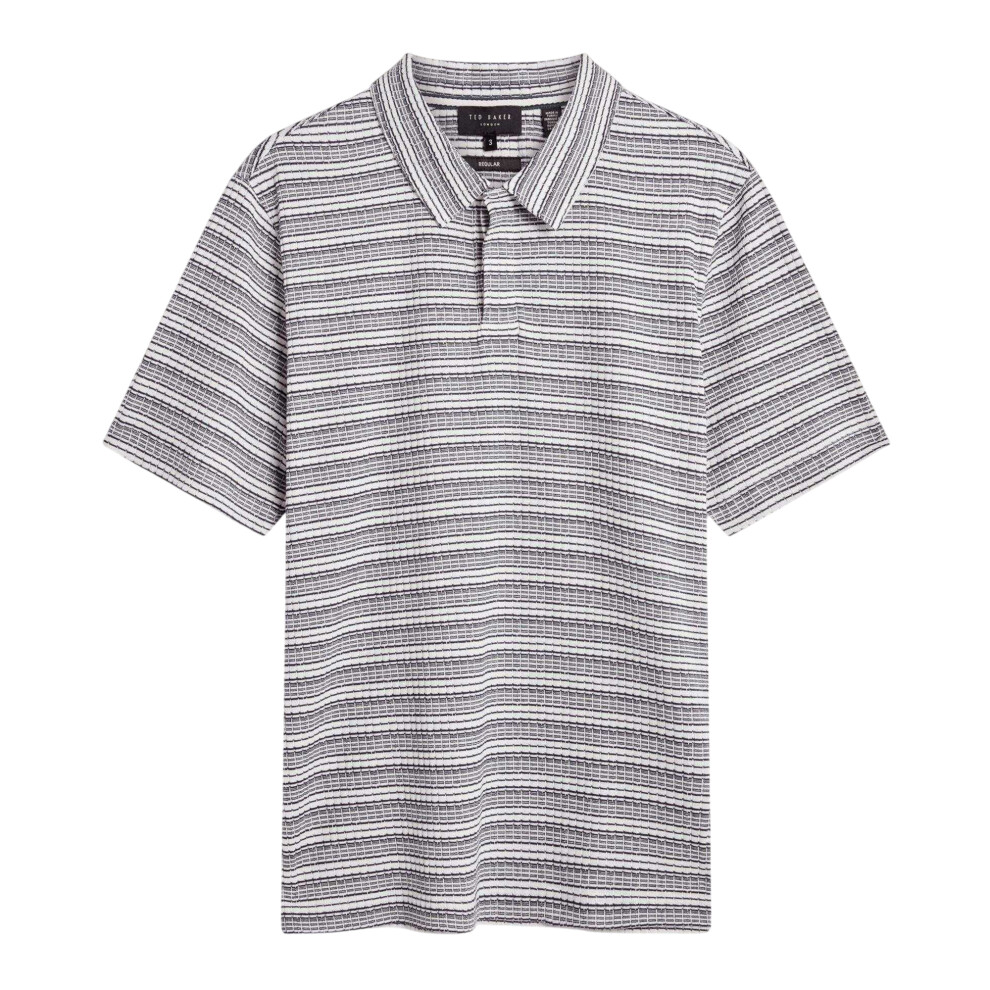 Ted Baker (M, Navy) Mens Striped Waffle Knit Polo Shirt Blue,Multicoloured