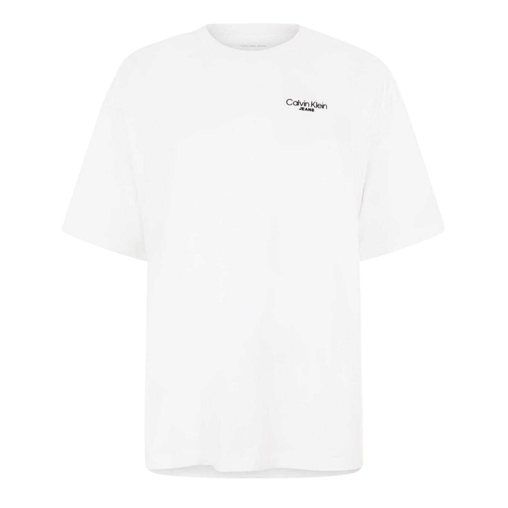 Calvin Klein (Xl, Brilliant ) Mens Back Print Logo Regular T-Shirt White