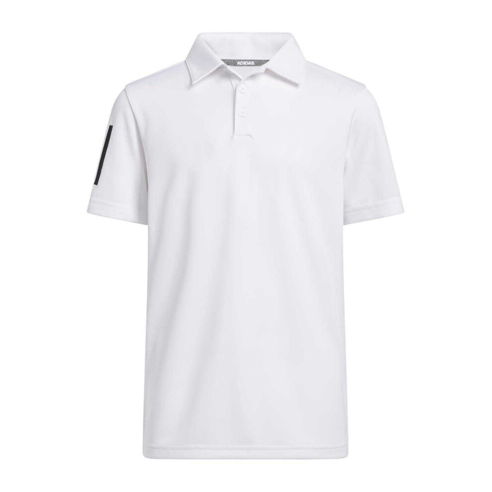 Adidas (9-10 Years, ) Boys 3 Stripes Polo Shirt White