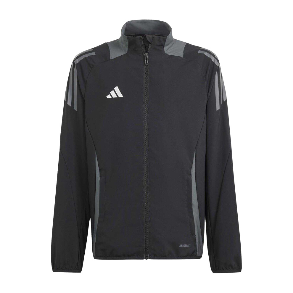 Adidas (13 Years, Black/Dark Grey) Childrens/Kids Tiro 24 Raglan Track Jacket Black,Grey