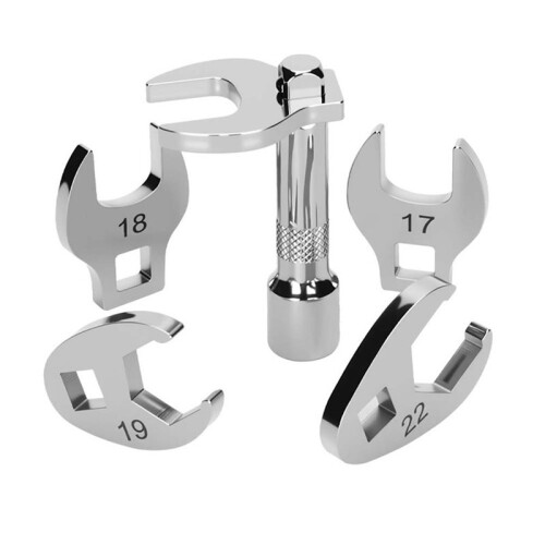 Conjunto de 10 Chaves de Boca Tipo Pé de Galinha com Encaixe de 3/8 Polegadas, de 10 A 22 mm, para Manutenção de Chaves de Torque. 1