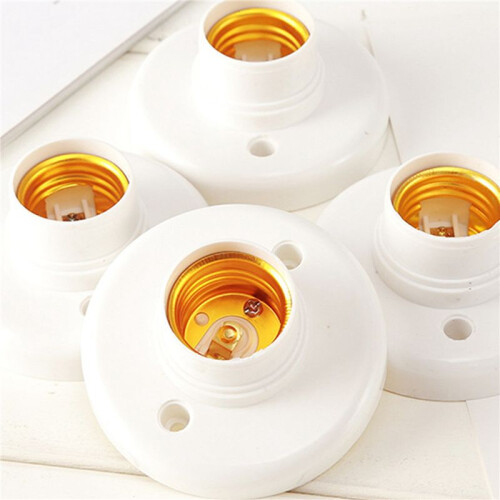 20Pcs E27 Plastic Screw Lamp Holder Round Lamp Holder Bulb Socket Holder Adapter 2