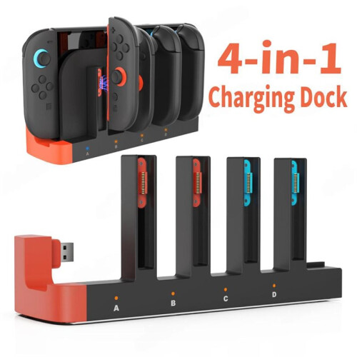 4in1 Controller Charger Station for  2  Fast Charging Dock with LED Indicator Portable Charging Stand 2