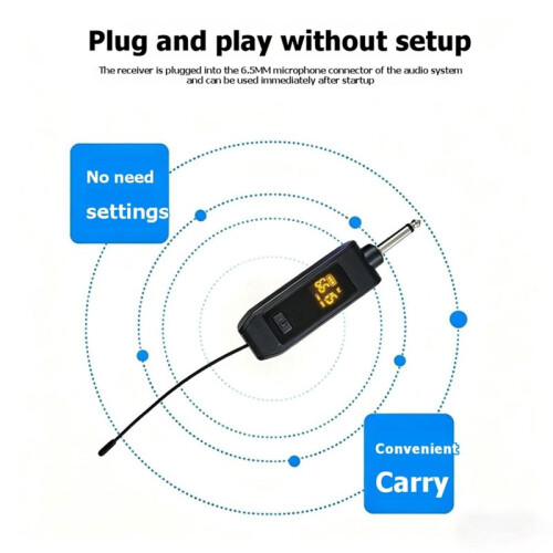 Wireless Microphone Dynamic Handheld Microphone Mic with Rechargeable Receiver for Show Meeting