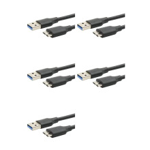 5X USB 3.0 Type A to USB3.0 Micro-B Male Data Cable Adapter Cord for External Hard Drive Disk HDD Super Speed Cable