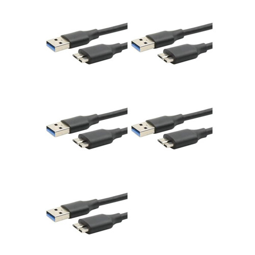 5X USB 3.0 Type A to USB3.0 Micro-B Male Data Cable Adapter Cord for External Hard Drive Disk HDD Super Speed Cable