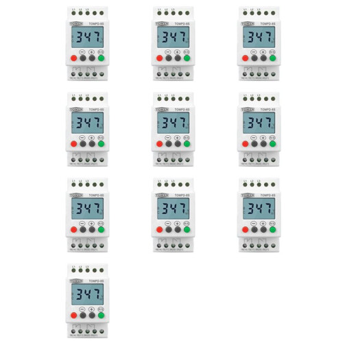 10X 3 Phase Din Rail Adjustable Under over Voltage Protector Voltage Monitoring Sequence Protection Relay