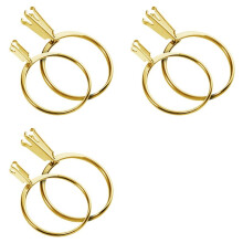 6 Pcs Loose Stone Holder Ring Gemstone-Prong Holder Wedding Ring Try- Tool Rings Blank Support 2 Sizes