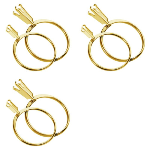 6 Pcs Loose Stone Holder Ring Gemstone-Prong Holder Wedding Ring Try- Tool Rings Blank Support 2 Sizes
