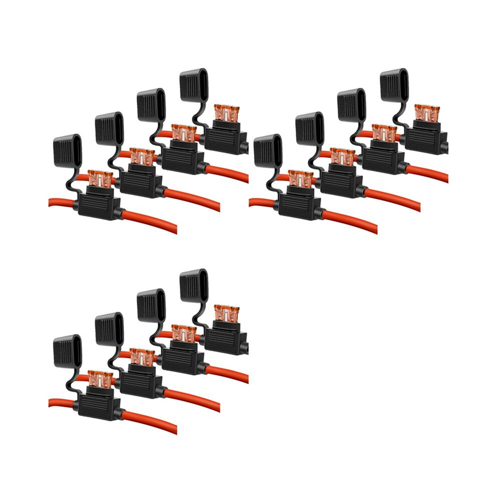 10 Gauge Fuse Holder - 10 Awg Inline Fuse Holder With 40 Amp Atc Blade Fuses (12Pack) Automotive Retrofit Fuse Holder 4714173808047