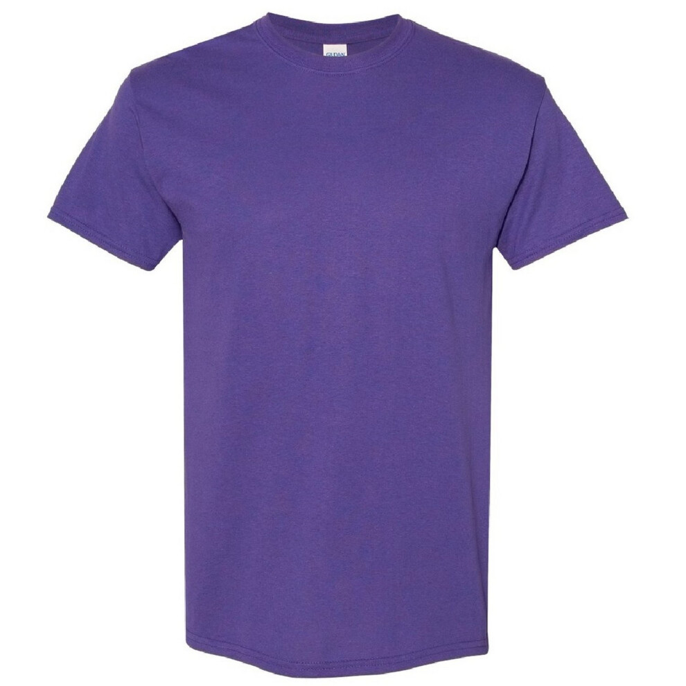 Gildan (2Xl, Lilac) Mens Heavy Cotton Short Sleeve T-Shirt (Pack Of 5) Purple,Multicoloured