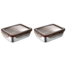 2X Boîte à Lunch en Acier Inoxydable de 220 Ml Boîtes à Lunch Scellées pour Aliments Frais