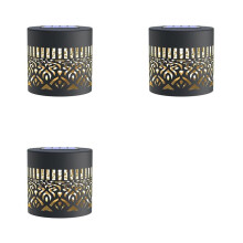 3X Solar Fence Lights Mandala Metal Solar Powered Outdoor Wall Deck Step Lights