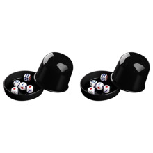 2X Plastic Poker Dice Cup Set with 10 Dices Shaking Cup Drinking Board Game Dice Box Black