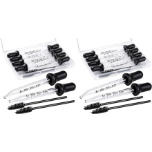 Eye Dropper 16pcs Glass Pipettes Dropper and 4pcs Cleaning Tool, Droppers for Oils Bent and Straight Tips, 1ml Dropper