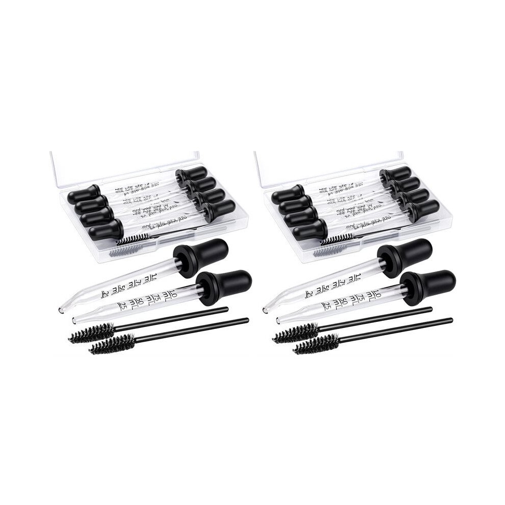 Eye Dropper 16Pcs Glass Pipettes Dropper And 4Pcs Cleaning Tool, Droppers For Oils Bent And Straight Tips, 1Ml Dropper 4712075887979