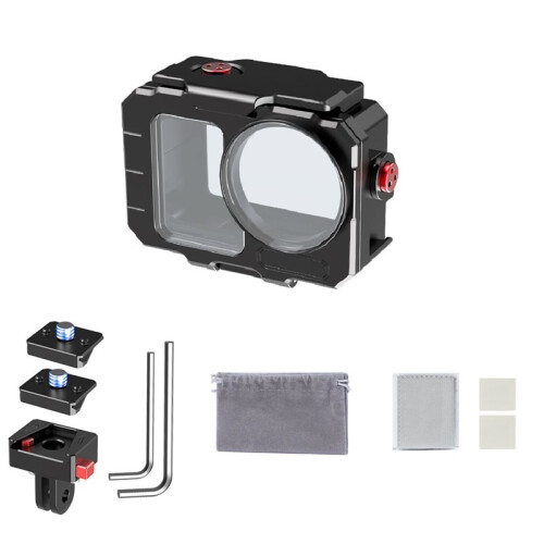 80M Waterproof Case for  Osmo Action 6 Aluminum Alloy Underwater Diving Protective Case with Quick-Release Mount