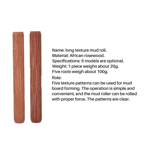 5 Pcs Pottery Tools Wood Hand Rollers,for Clay Stamp Pattern/Roller Pattern,Ceramic Tools,Arcilla Polimerica Dab Tool 2