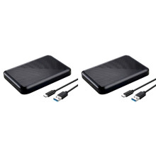 2X Boîtier pour Disque Dur Externe 5 Go/S 2,5 Pouces avec USB 3.1 pour PC Portable, Jusqu'à 6 To, Compatible avec SSD/HDD 7 mm/9,5 mm.