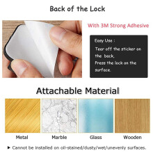4 Pack Refrigerator Lock Combination Coded,Fridge Lock for Kids Safe, Child Safety Cabinet Window Locks, Baby Door Lock