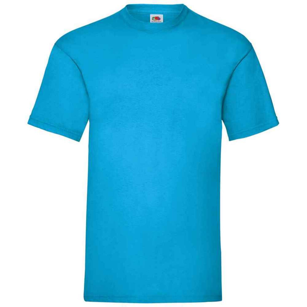 Fruit Of The Loom (L, Azure ) Mens Valueweight T-Shirt Blue