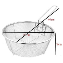 2 Pièce Série Paniers à Frites En Acier Inoxydable Panier Frit à L'Huile Chaude avec Poignée Unique Boulettes de Nouilles En Maille Passoire
