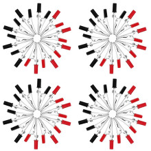 40Pcs Red and Black Alligator ClipsTerminal Test Clamps Small Metal Electrical Clamps for Car Electrical Testing Battery