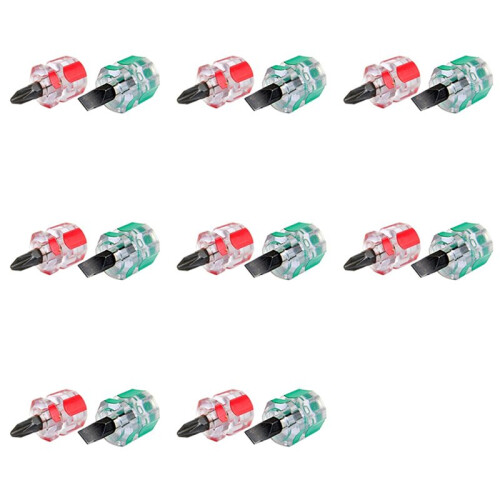 8X  Short Stubby Phillips Slotted Screwdriver Set