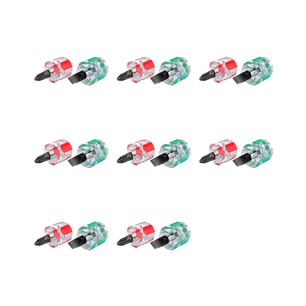 8X Short Stubby Phillips Slotted Screwdriver Set 4713259576368