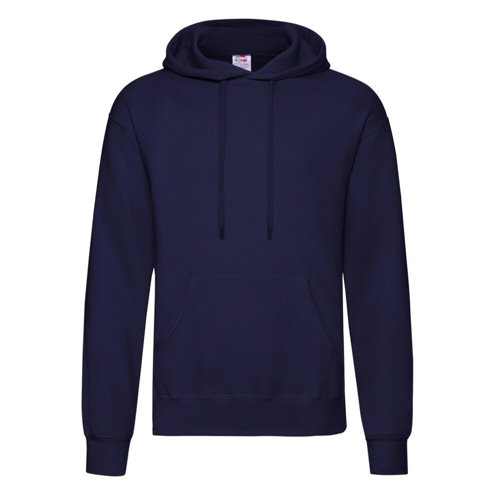 Fruit Of The Loom (L, Navy) Mens Hooded Sweatshirt / Hoodie Blue,Multicoloured