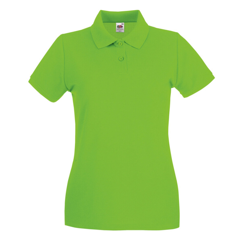 Fruit Of The Loom (Xl, Lime) Womens/Ladies Premium Fitted Short-Sleeved Polo Shirt Multicoloured