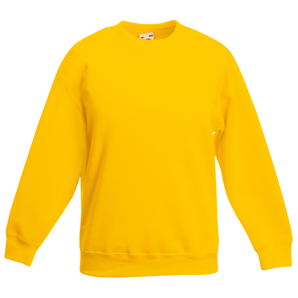 Fruit Of The Loom (12-13, Sunflower) Kids Unisex Classic 80/20 Set-In Sweatshirt Multicoloured