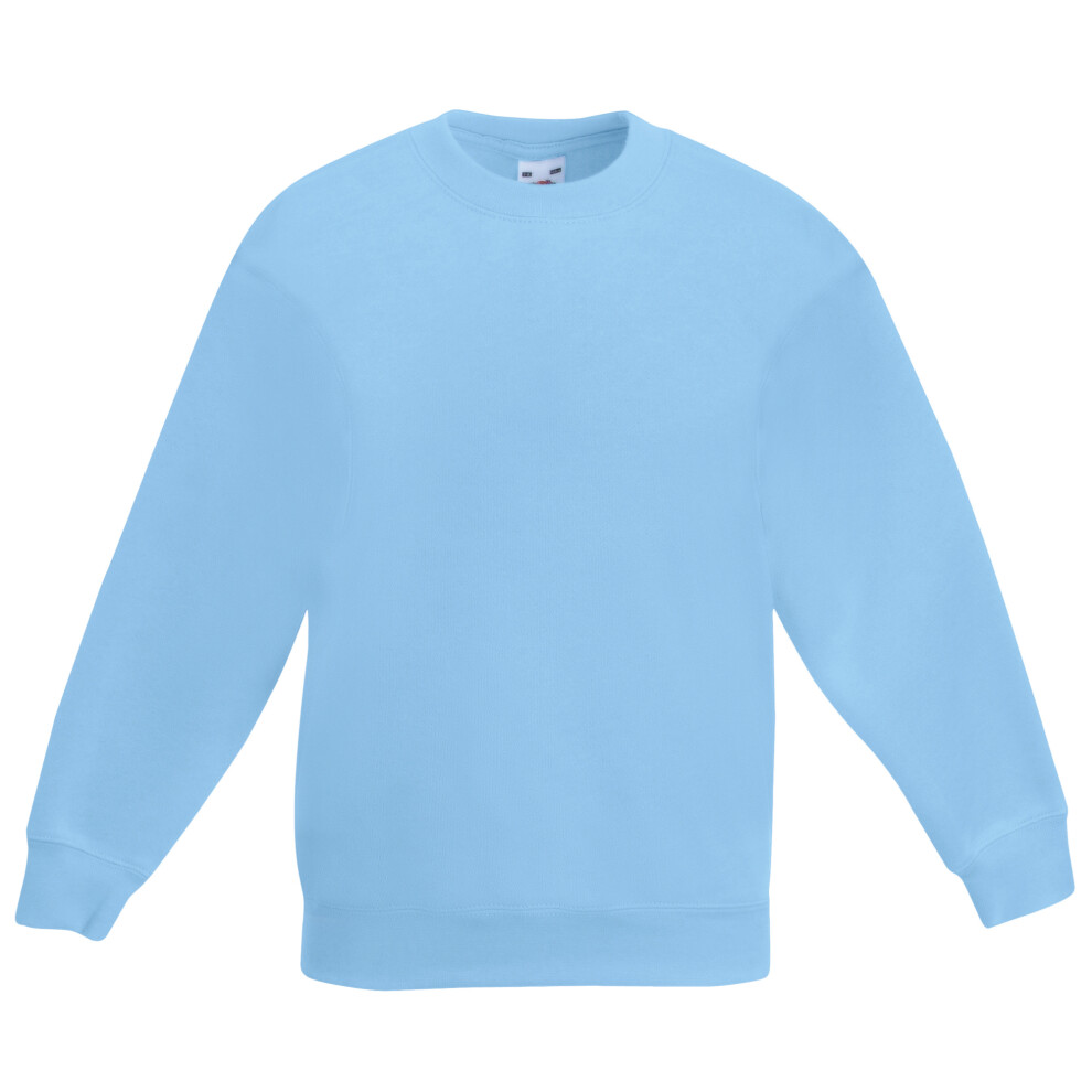 Fruit Of The Loom (12-13, Sky ) Kids Unisex Classic 80/20 Set-In Sweatshirt Blue
